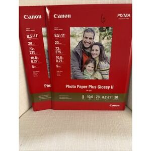 Canon Photo Paper Plus Glossy II 8.5x11 (2 Pack - Unopened)